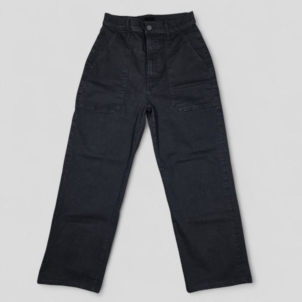 Mother Wrapper Patch Springy Ankle Black Jeans Not Guilty Wash Size 28